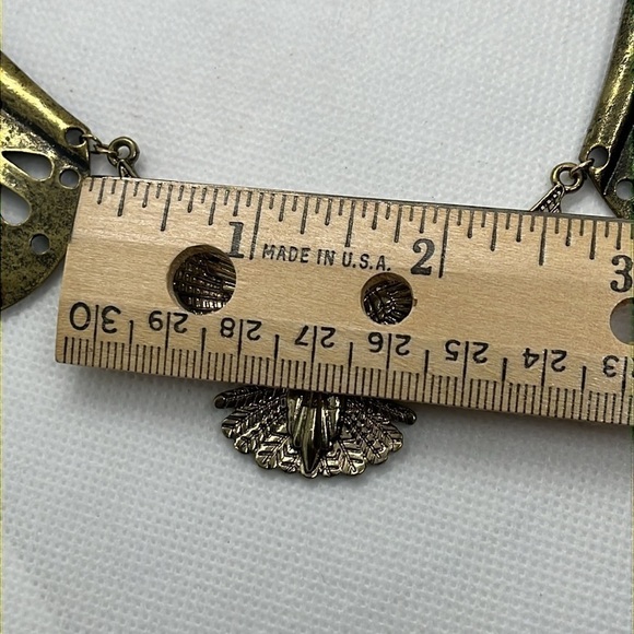 Womens Necklace Brass Tone Necklace Steampunk Eagle Patriotic American Statement - Picture 7 of 10